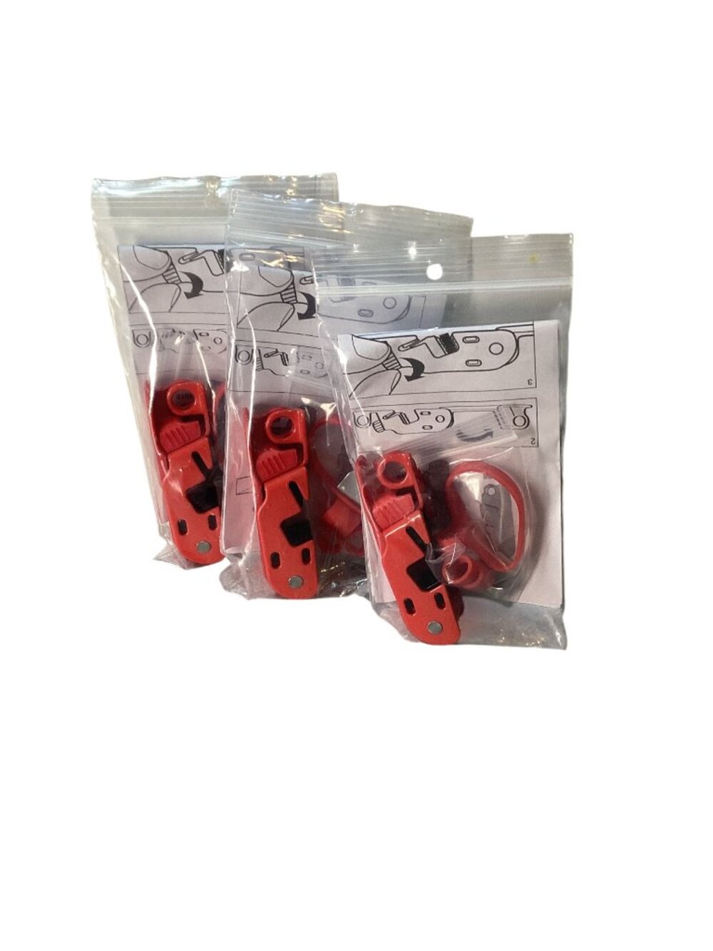3 pcs Master Lock 493B Circuit Breaker Lockout OSHA Compliant Grip Tight Red NEW